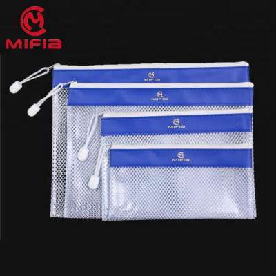 MIFIA customized printed pvc plastic mesh bags with zipper