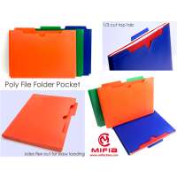 MIFIA plastic clear hard pockets file folder pocket with top tab