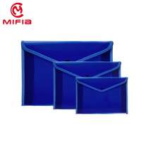 MIFIA customized blue envelope button pvc clear office file bag