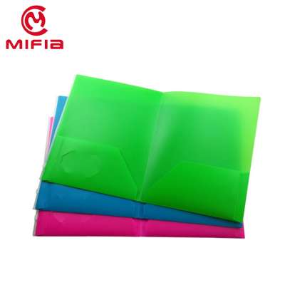 MIFIA Free Sample A4 size custom printed plastic two pocket folders