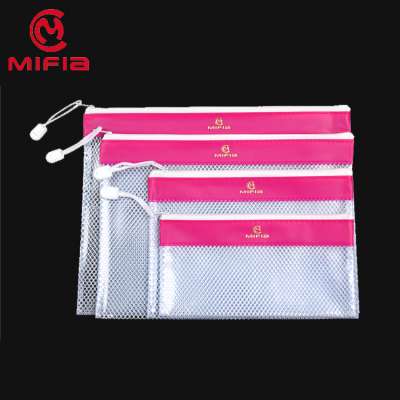 MIFIA printed Office document pvc mesh zipper bag