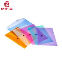 MIFIA colored A4 transparent custom clear pp plastic document file bag with button